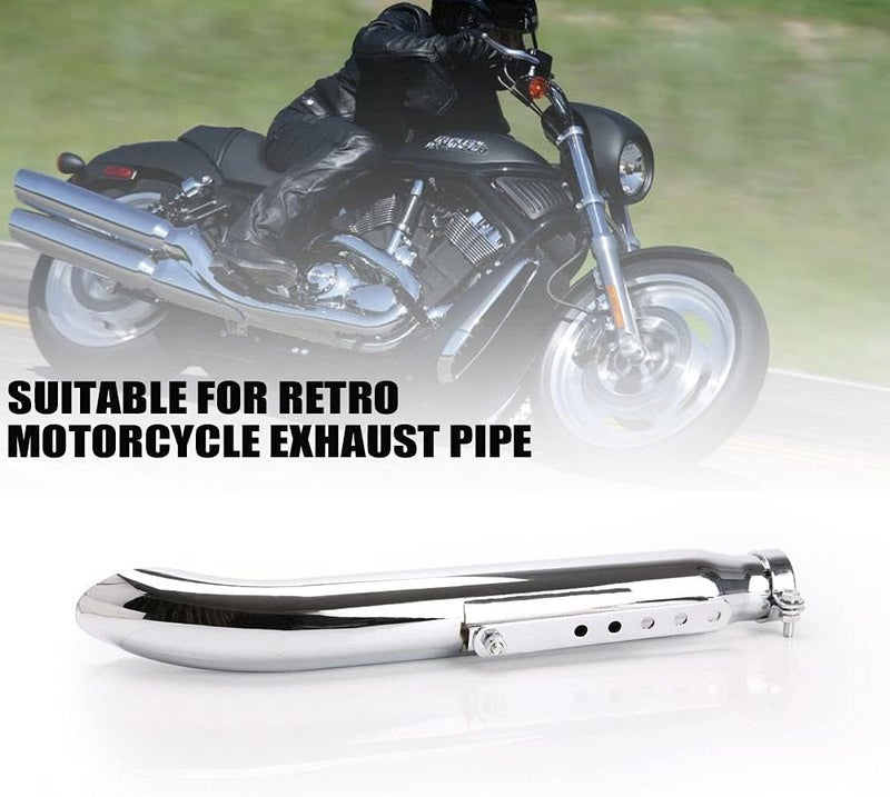 Tesmirror Universal Motorcycle Stainless Steel Slash Cut Exhaust Tip Exhaust Pipe Muffler for Chopper Cafe Racer Silencer (one piece) - Image 2